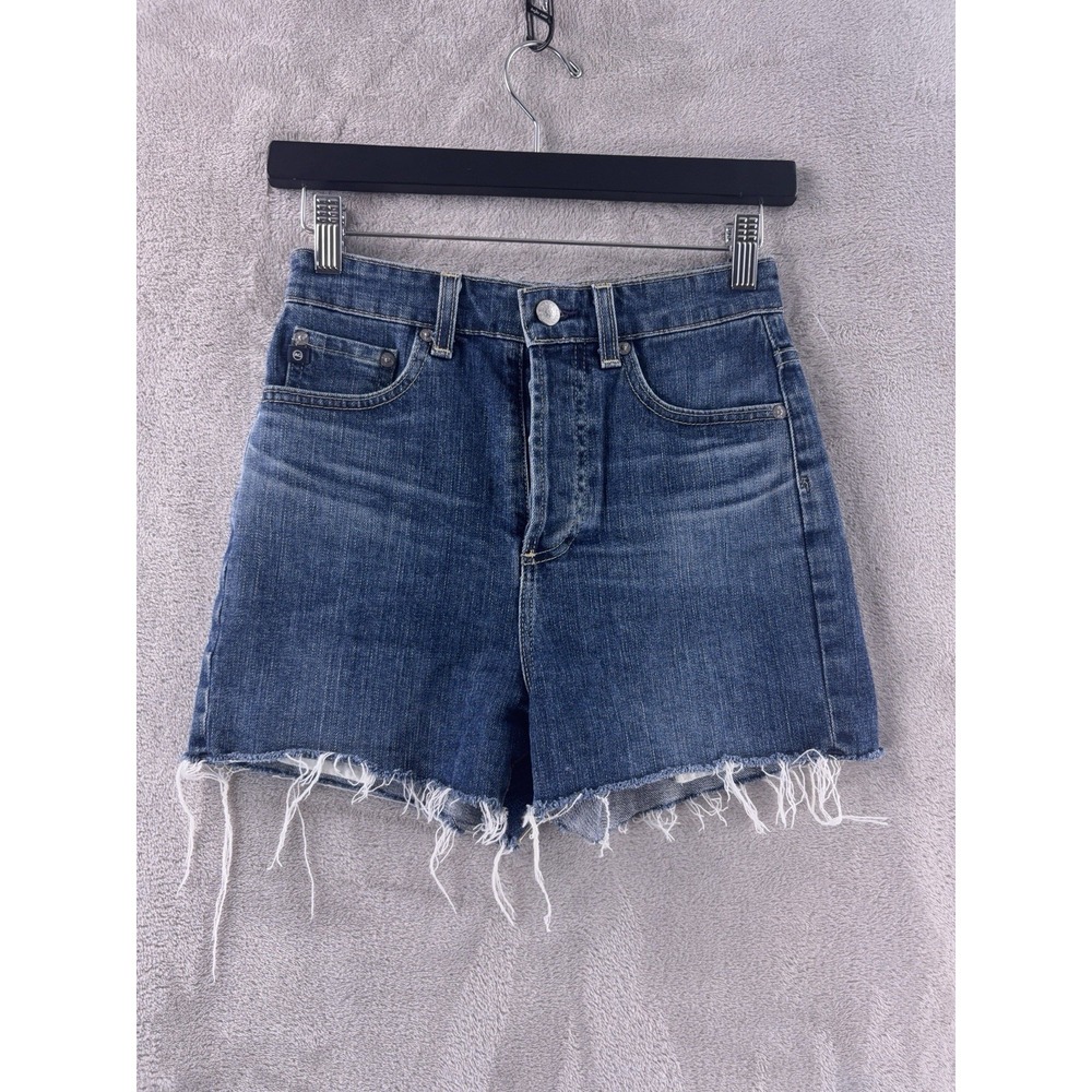 Alexa Chung For AG‎ Denim Shorts Womens Size 26 Blue High Rise Raw Hem Cutoff